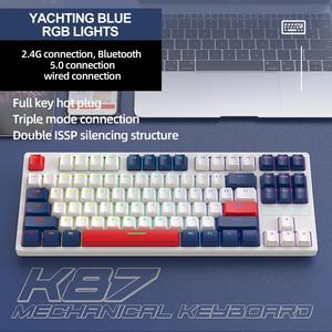 K87 Bàn Phím Cơ Khí Swappable Keycaps Hot Swap RGB Chuyển Đổi Bàn Phím Có Dây 87 Phím Gamer Bàn Phím Chơi Game Phụ Kiện - Product Image 3