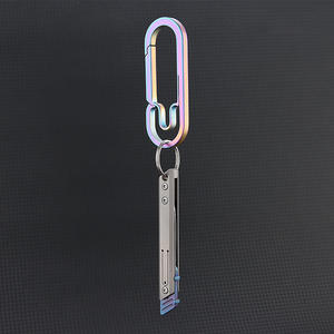 チタン合金ハンドル折りたたみ式EDC開封用ユーティリティ収納式ボックスカッター/スケルプ/ポケットナイフ（10個入り） # 交換可能なブレード11個 - Product Image 6