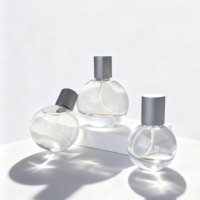 Flacon de parfum rond en verre antique vintage 30ml 50ml 100ml, flacon pulvérisateur vide avec capuchon élégant et diffuseur à bâtonnets
