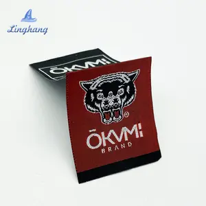 Luxury woven neck label with logo custom woven label for clothing woven tag customize