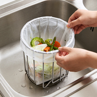 Support de poubelle de table en acier inoxydable 304 pour sacs poubelles de cuisine
