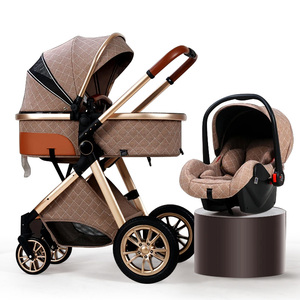 Poussette 3 en 1 pliable avec siège auto pour bébé - Product Image 1