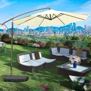 크랭크 핸들 및 틸트 기능이있는 정원 우산 야외 파라솔 우산