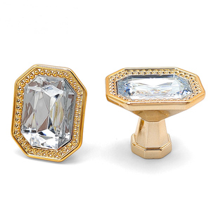Fabrika mobilya donanım tek delik mavi mor mutfak 30MM kristal çekmece dolap dolap halka kolları kolu - Product Image 5