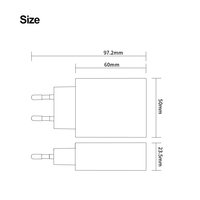 Chargeur mural multiport USB Type-C GaN 65W 1C1A PD 3.0 PPS QC avec protection de sécurité pour ordinateur portable, téléphone, tablette