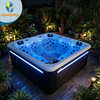 Jacuzzi extérieur sur mesure pour 5 personnes, avec système de contrôle Balboa USA, acrylique Aristech, 102 jets de massage et 25 lumières LED