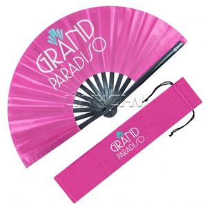 Customized 13 Inch Bamboo Handheld Clack <b>Fan</b> <b>Large</b> Decorative Painted <b>Fans</b> for Line Dancing - Product Image 1