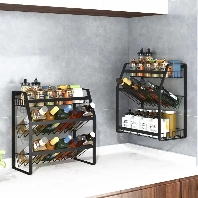 Spice jar metal kitchen rack storage basket home and kitchen tools accessories corner kitchen rack