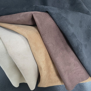 Tissu en daim 100 % polyester pour la tige des bottes, <span class=keywords><strong>cuir</strong></span> synthétique enduit PU, matière première en microfibre, velours doux et lisse pour bottes délavées - Product Image 3