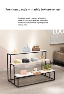 Espositore a Tre Livelli con Struttura in Metallo e Pannello Effetto Marmo, Vendita Diretta dalla Fabbrica, Ideale per Negozi <span class=keywords><strong>di</strong></span> <span class=keywords><strong>Abbigliamento</strong></span> - Product Image 4
