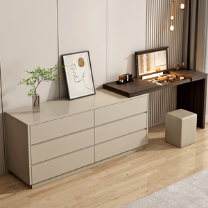 Commode de chambre à coucher Armoire à clapet une table bureau d'angle rétractable maquillage Vanités Coiffeuse avec lumières Miroir pliant - Product Image 4