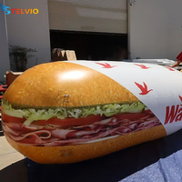 Hamburger gonflable géant de hot dog de douane de la publicité avec le pain gonflable de ventilateur pour l'événement de promotion