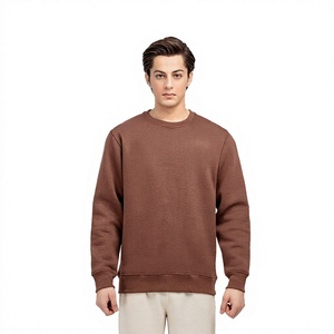 Casual Winter <b>Men's</b> 100% Cotton Crew Neck Pullover Sweatshirt-Premium Quality Breathable Windproof Regular Fit Solid Color - Product Image 1