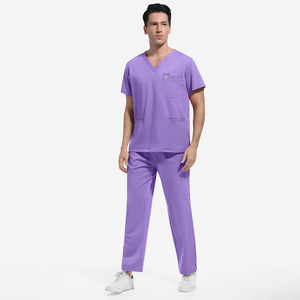 Uniformes Médicos Elásticos de Moda al por Mayor con Cuello en V para Enfermería, Conjuntos de Uniformes Quirúrgicos Tejidos para Hombres y Mujeres - Product Image 5