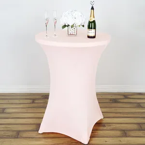 Özelleştirilmiş toptan masa örtüleri kokteyl yüksek üst bar düğün spandex streç masa örtüleri