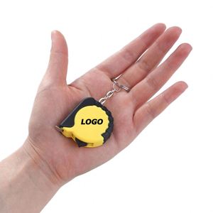 Llavero con Mini Cinta Métrica Personalizada con Logotipo - Regla Retráctil Compacta de Acero Suave de 1M/39 Pulgadas, Escala Métrica e Imperial, Promocional - Product Image 1