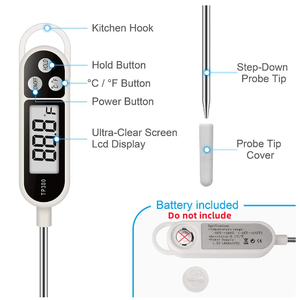 TP300 <span class=keywords><strong>Thermomètre</strong></span> de cuisine numérique pour la cuisson de la viande Sonde de cuisson des aliments Barbecue Four électronique - Product Image 4