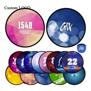 OEM Custom Logo Pet Disc Fan with Pouch, Portable Nylon <b>Folding</b> Fan for Outdoor Activities - Product Image 1
