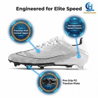 Chaussures de football unisexes HC WS32 avec logo personnalisé, empeigne en mesh, semelle extérieure en TPR, qualité d'usine OEM en gros