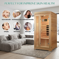 Harga Pabrik Ruang Sauna Inframerah Jauh 1-2 Orang, Kayu Solid, Ringkas, Ruang Sauna FIR Indoor dengan Dukungan OEM ODM