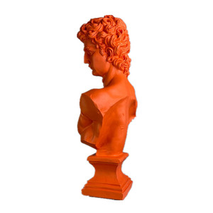 SHUNXU Custom Moden art decorazione per la casa ornamento maschile scultura arancione colore brillante <span class=keywords><strong>David</strong></span> busto <span class=keywords><strong>statua</strong></span> - Product Image 2