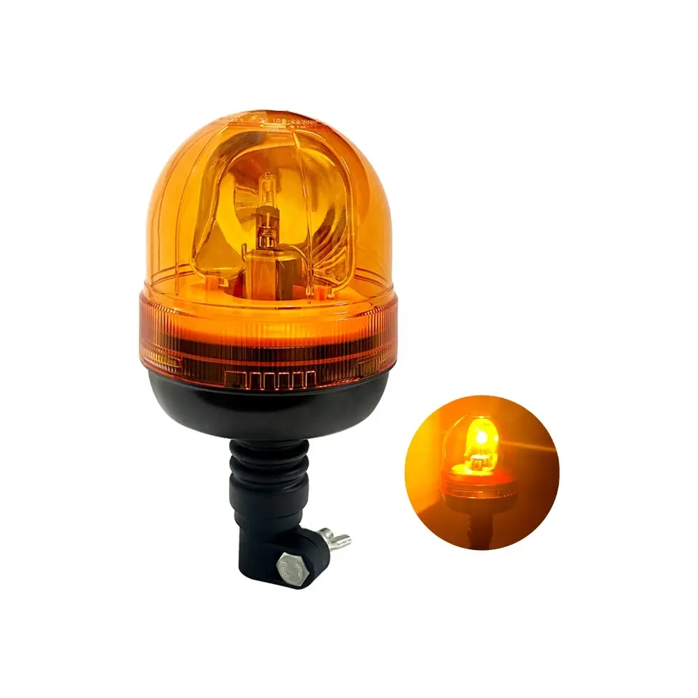 Lampu LED Darurat Amber Beacon 70W Lampu Halogen Berputar dengan Pemasangan Tiang Tunggal