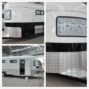 Remorques en aluminium pour chevaux en gros en Australie, remorque à un seul étage avec logement, remorque personnalisée pour 2 chevaux, chargement en angle - Product Image 2