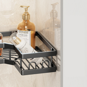 Miễn Phí Cài Đặt Treo Tường 5 Gói Lưới Góc Phòng Tắm Tắm Nhà Vệ Sinh Dầu Gội Xà Phòng Kệ Cho Phòng Khách Góc Tròn - Product Image 5