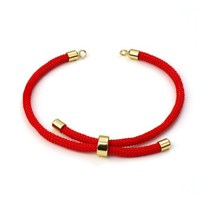 Bracelet en corde rouge porte-bonheur semi-fini fait main, réglable, pour couple, idéal pour la création de bijoux DIY