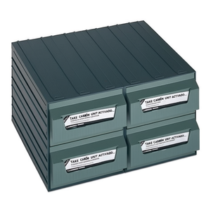 Cajonera de almacenamiento de plástico verde para herramientas con etiquetas y contenedores - Product Image 2