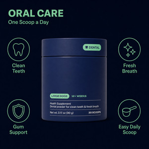 Ambientador de aliento para perros y polvo Dental para perros, limpieza de dientes, aliento fresco con mezcla de cuidado Dental triple biótico, suplementos para mascotas - Product Image 3