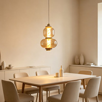 Luminaire suspendu en verre créatif moderne et postmoderne, pour restaurant, bar, salle à manger, chambre à coucher, lampe suspendue décorative en verre soufflé à la main