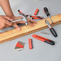 Kit de herramientas para el hogar de 39 piezas-Juego de herramientas básicas pequeñas para el hogar con caja de herramientas de plástico