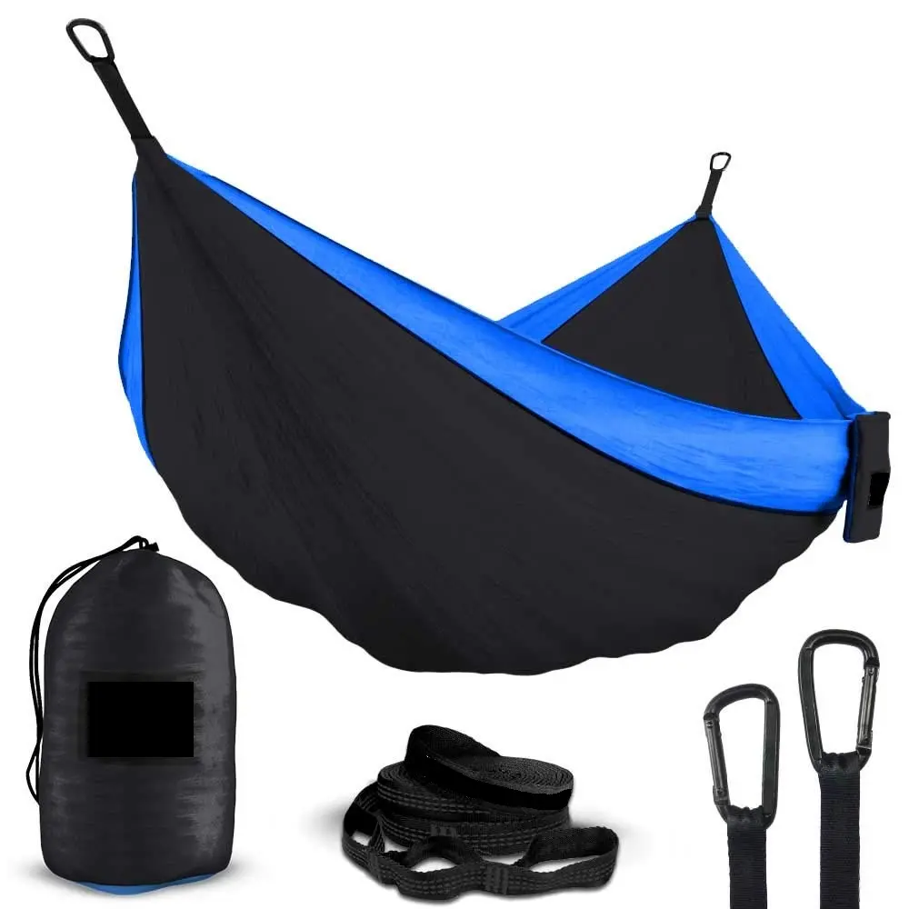 Camping Hammock 210T Nylon Portable 2 Person Outdoor Parachute Camping Nylon Hammock