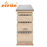 Nueva Colmena Americana de Madera de Abeto de 10 Marcos, Kit Completo de Caja de 20 Marcos con Techo Metálico para Apicultura Langstroth