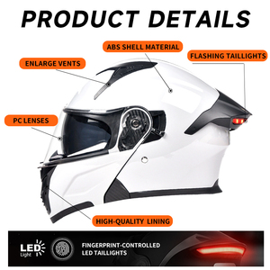 New ABS unisex xe máy Mũ bảo hiểm Led tail ánh sáng mở mặt Mũ bảo hiểm Head Guard Dot được phê duyệt đôi <span class=keywords><strong>D</strong></span> đóng cửa tất cả các mùa quảng cáo K9-<span class=keywords><strong>1</strong></span> - Product Image 2