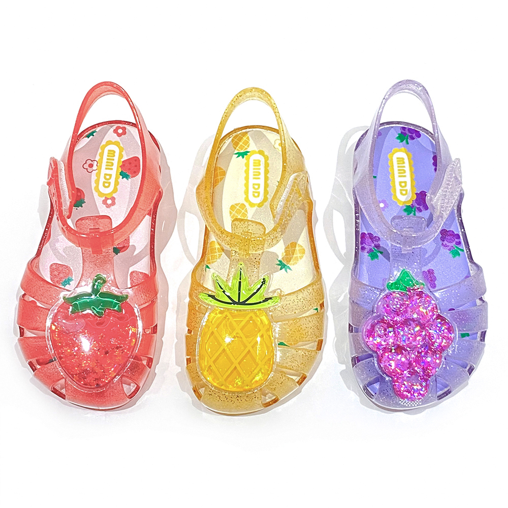 MINI DD Summer Kids Crystal Fruit Jelly Shoes - Bling Bling