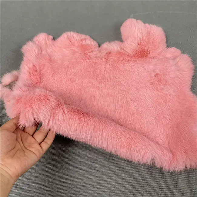 wholesale pink color white 100% Real Rex Rabbit Dyed Colors throw