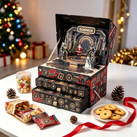 Calendrier de l'Avent 3D personnalisé, boîte cadeau à tiroirs, 24 jours, compte à rebours de Noël, boîte en papier rigide pour emballage de cadeaux de fêtes