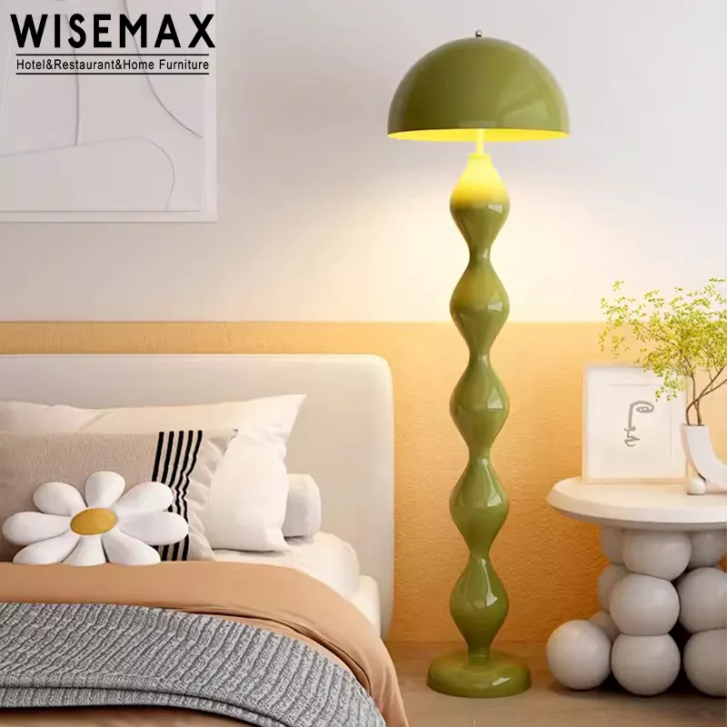 أثاث من WISEMAX عرض ساخن مصباح أرضي LED عصري واقف بظلال بيضاء ديكور منزلي لغرفة المعيشة مصباح زجاجي داخلي