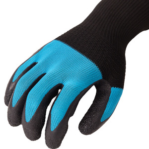 Guanti da <span class=keywords><strong>Lavoro</strong></span> Leggeri con Rivestimento in Lattice Nero Goffrato, Certificati Snell Safety, in Poliestere 13 Gauge per Lavori Industriali - Product Image 4