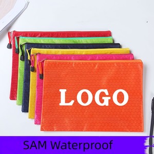 Nhà cung cấp vàng chất lượng hàng đầu A4 dây kéo không thấm nước tập tin Túi bóng đá mô hình văn phòng tài liệu túi sinh viên tập tin thể loại túi - Product Image 6