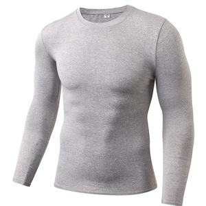 Nuova <span class=keywords><strong>palestra</strong></span> personalizzata indossare <span class=keywords><strong>abbigliamento</strong></span> da <span class=keywords><strong>uomo</strong></span> a compressione camicia, tinta unita elastico asciugatura rapida vestiti tuta sportiva - Product Image 1