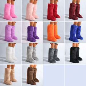 <span class=keywords><strong>Bottes</strong></span> de maison courtes en peluche pour femmes Semelle Offre Spéciale - Product Image 4