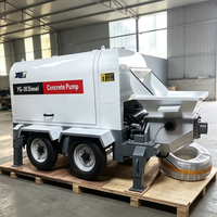 Pompe à béton sur remorque à moteur diesel 15m³/h, haute efficacité, granulométrie max. 30mm, certifiée CE, portée verticale 30m pour maisons rurales
