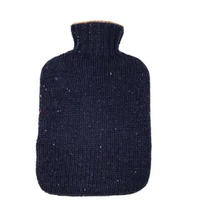 Pain Relief Collapsible Water Bag, Reusable Water-filling Rubber Hot Water Bottle With Knitted Cover