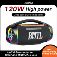XDOBO BMTL BOOM II 120W Speaker Bertenaga dengan Subwoofer, Bass Berat, TWS Pairing, Lampu RGB Warna-warni untuk Pesta
