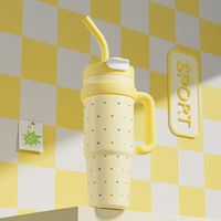Bouteille isotherme pour café glacé, format géant, grande capacité, avec paille, en acier inoxydable 316, isolation sous vide 6-12 heures