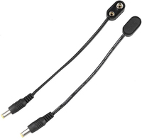 Adaptateur d'alimentation à faible tension avec clip pour pile 9V, convertisseur DC mâle 2.1 5.5mm, en cuivre, pour charge, PVC CN;GUA