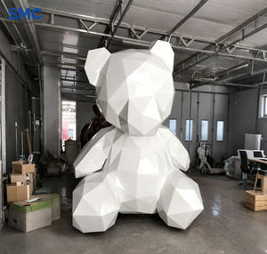 Statue de <span class=keywords><strong>sculpture</strong></span> en fibre de verre en forme d'ours abstrait géant SMC pour la décoration de paysage extérieur dans la conception de parc animalier - Product Image 4